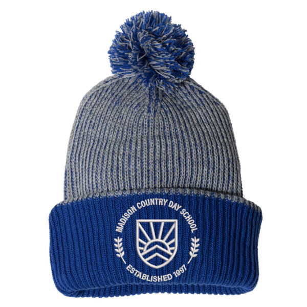 Sportsman - 12" Knit Speckled Pom-Pom Beanie - Embroidered Logo Thumbnail