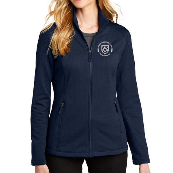 Port Authority® Ladies Grid Fleece Jacket - Embroidered Logo Thumbnail