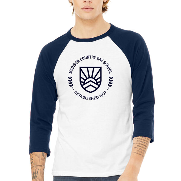 Bella+Canvas - Unisex 3/4 Sleeve Baseball Tee - Printed Logo Thumbnail