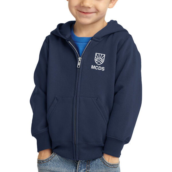 Port&Co. - Toddler Core Fleece Full-Zip Hooded Sweatshirt - Printed Logo Thumbnail