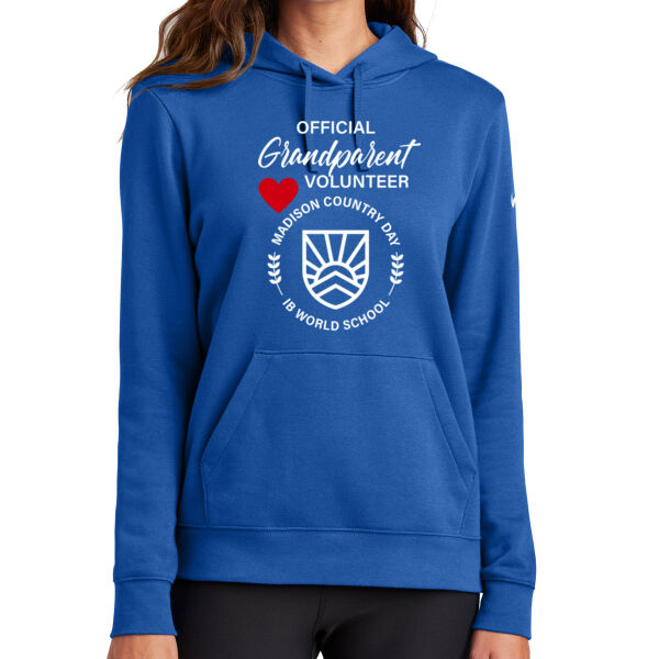 Nike Ladies Club Fleece Sleeve Swoosh Pullover Hoodie - Printed Logo Thumbnail