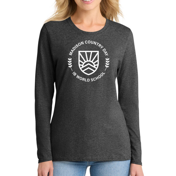 Port & Co Women's Long Sleeve Core Cotton - Printed Logo Thumbnail