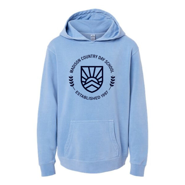 Independent Trading Co. - Youth Midweight Pigment-Dyed Hooded Sweatshirt - Printed Logo Thumbnail